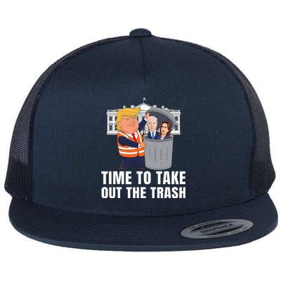 Time To Take Out The Trash Trump Flat Bill Trucker Hat