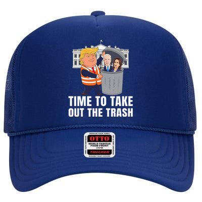 Time To Take Out The Trash Trump High Crown Mesh Back Trucker Hat