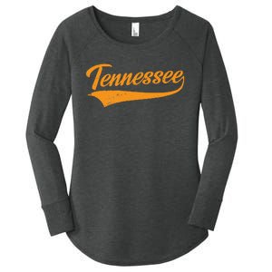 Tennessee TN Throwback Distressed Design Classic Women's Perfect Tri Tunic Long Sleeve Shirt