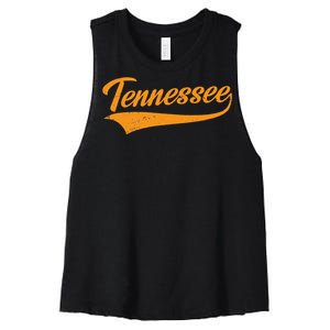 Tennessee TN Throwback Distressed Design Classic Women's Racerback Cropped Tank