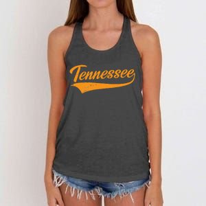 Tennessee TN Throwback Distressed Design Classic Women's Knotted Racerback Tank