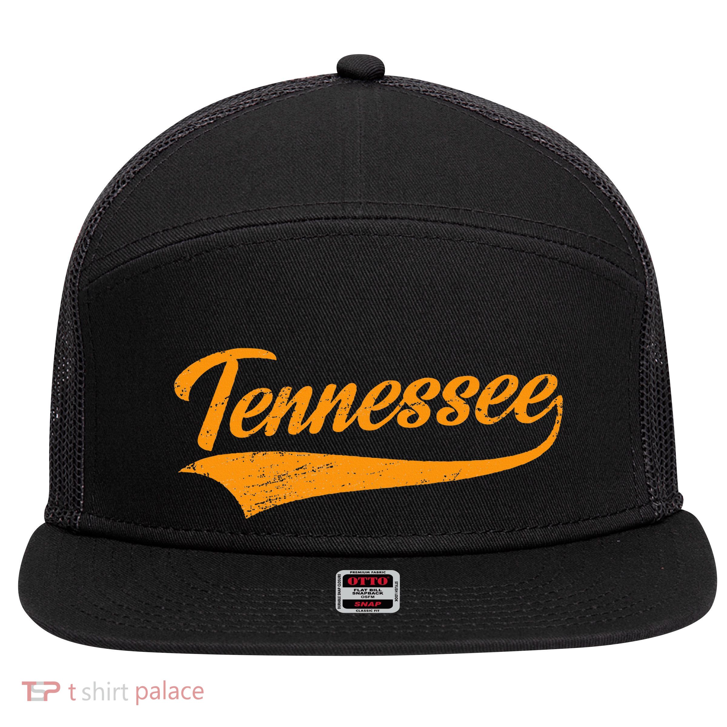 Tennessee Tn Throwback Distressed Design Classic 7 Panel Mesh Trucker Snapback Hat