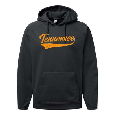 Tennessee Tn Throwback Distressed Design Classic Performance Fleece Hoodie