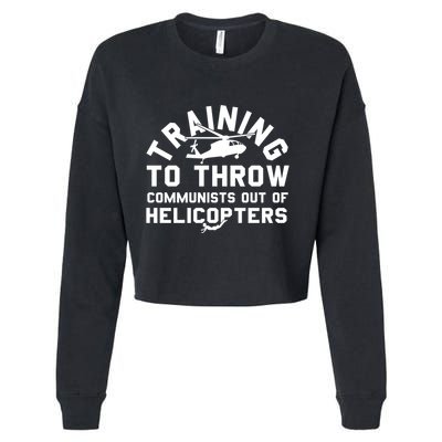 Training To Throw Communists Out Of Helicopters Cropped Pullover Crew