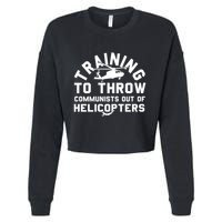 Training To Throw Communists Out Of Helicopters Cropped Pullover Crew