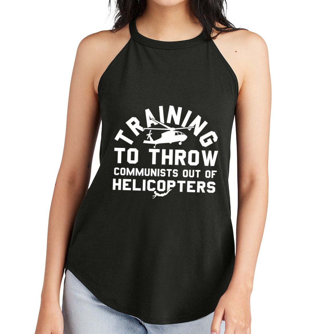 Training To Throw Communists Out Of Helicopters Women's Perfect Tri Rocker Tank