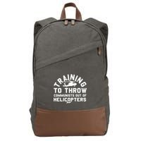Training To Throw Communists Out Of Helicopters Cotton Canvas Backpack