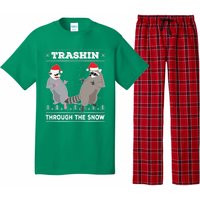 Trashin Through The Snow Garbage Gang Opossum Raccoon Santa Pajama Set