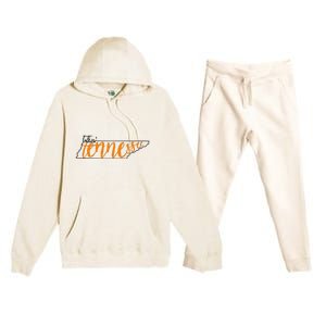 Talkin Tennessee Talking Tennessee Tn Orange White Outfits Premium Hooded Sweatsuit Set