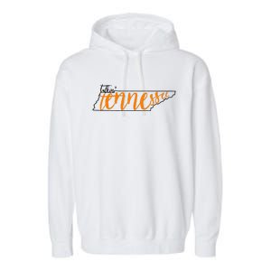 Talkin Tennessee Talking Tennessee Tn Orange White Outfits Garment-Dyed Fleece Hoodie