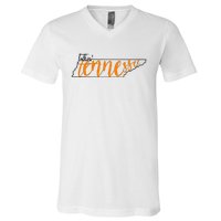 Talkin Tennessee Talking Tennessee Tn Orange White Outfits V-Neck T-Shirt