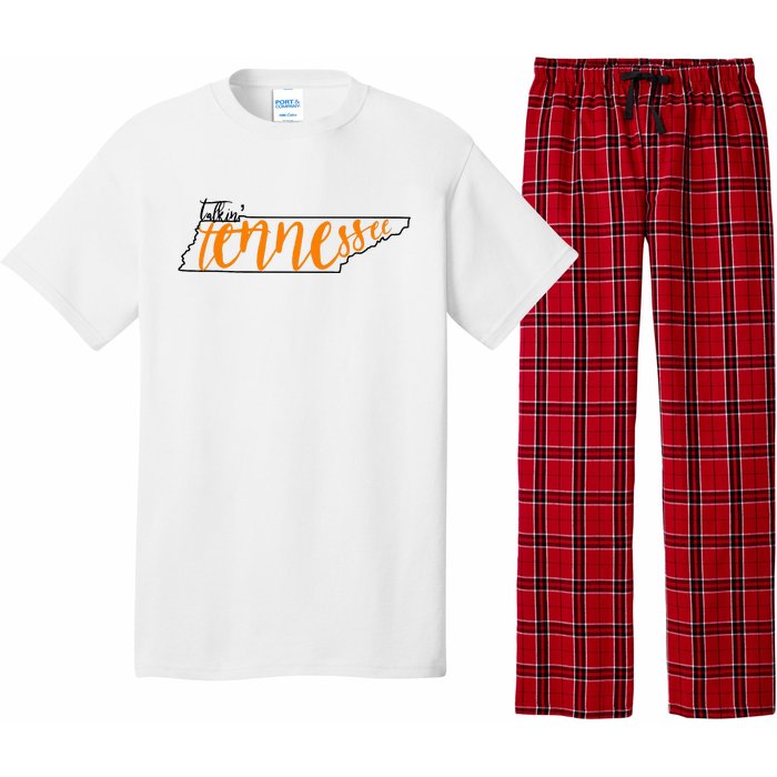 Talkin Tennessee Talking Tennessee Tn Orange White Outfits Pajama Set