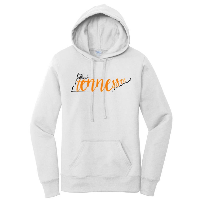 Talkin Tennessee Talking Tennessee Tn Orange White Outfits Women's Pullover Hoodie