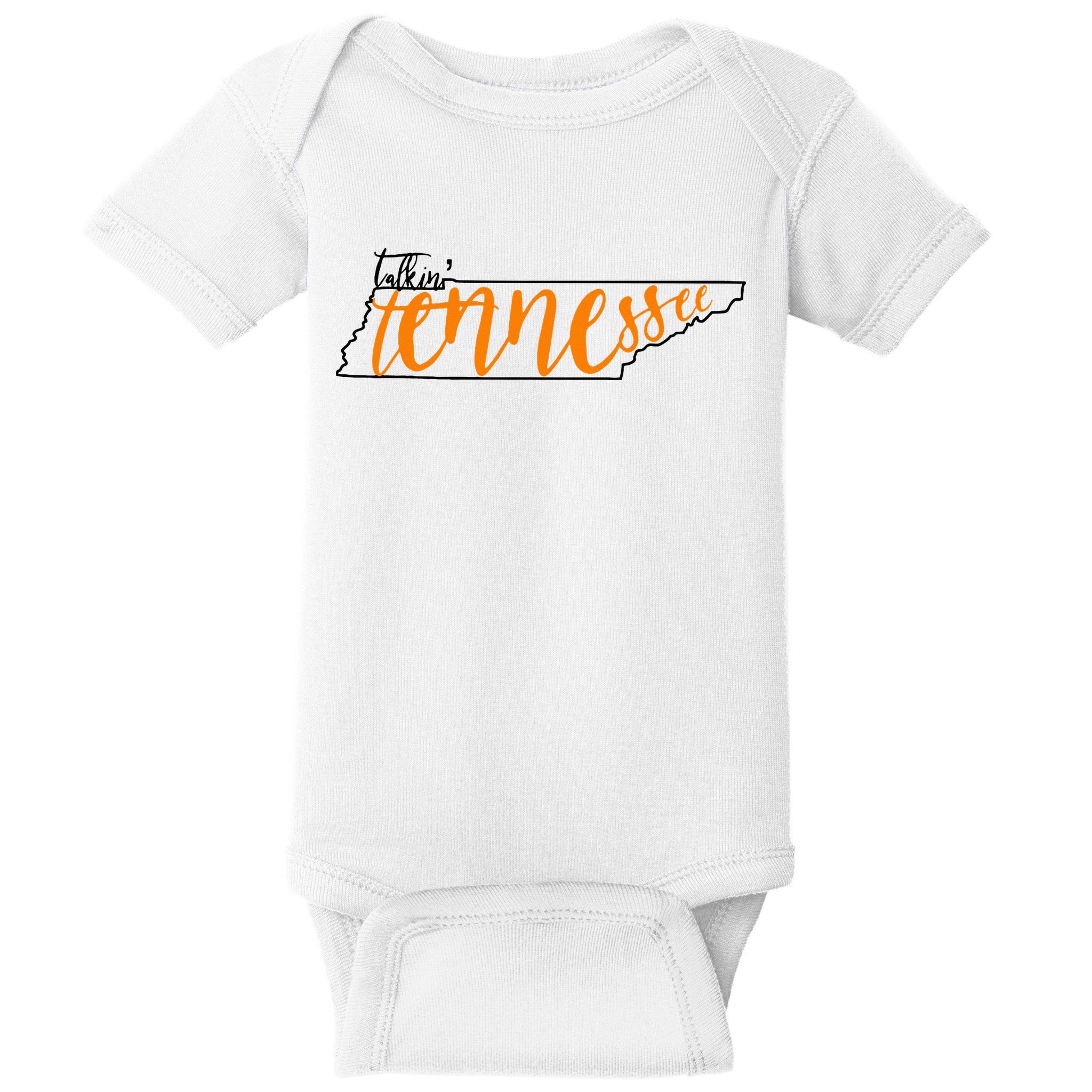 Talkin Tennessee Talking Tennessee Tn Orange White Outfits Baby Bodysuit