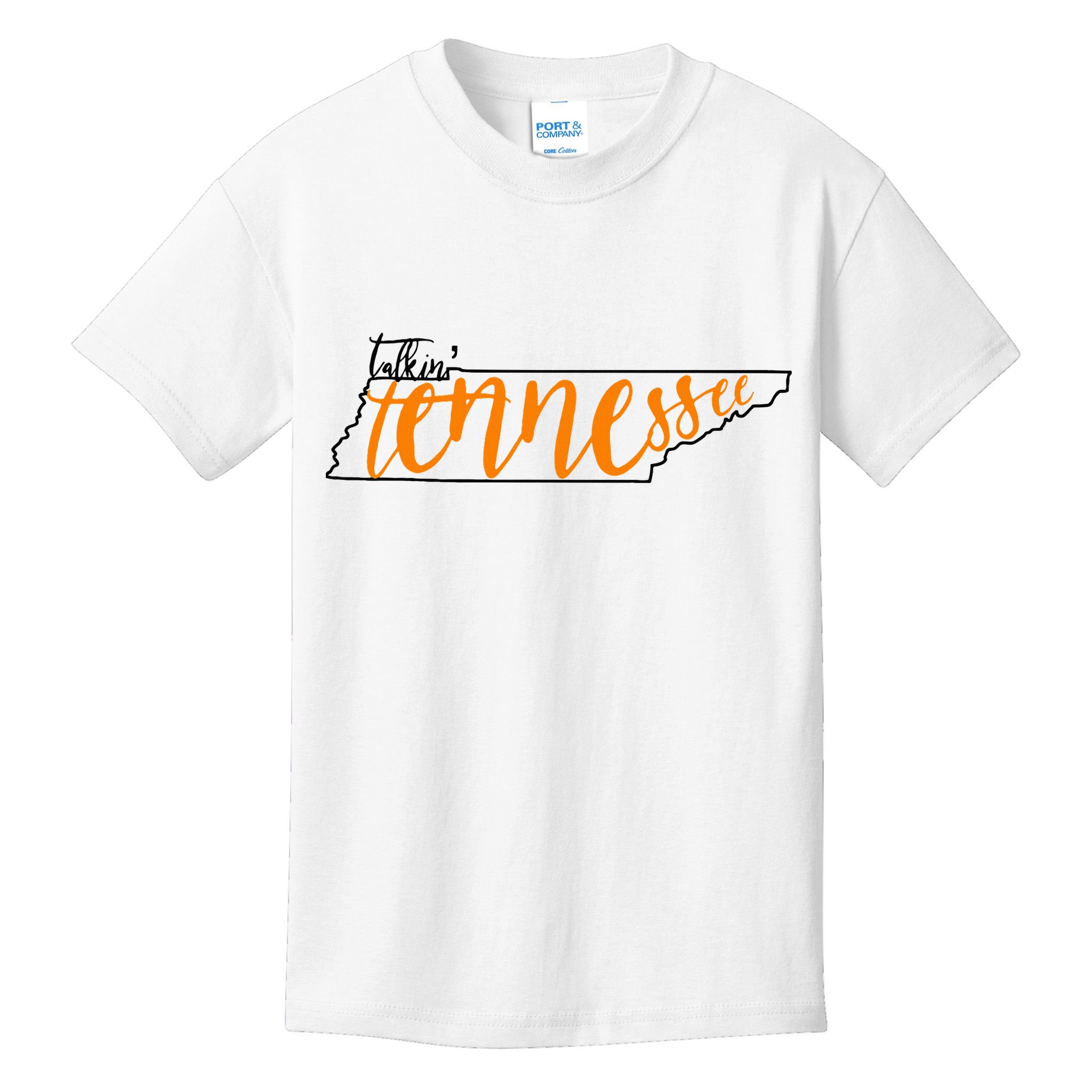 Talkin Tennessee Talking Tennessee Tn Orange White Outfits Kids T-Shirt