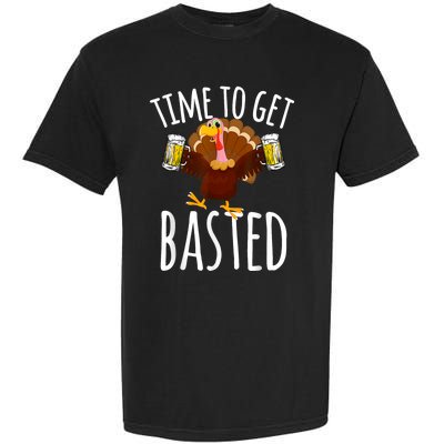 Turkey Time To Get Basted Retro Happy Thanksgiving Garment-Dyed Heavyweight T-Shirt