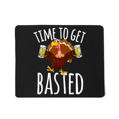 Turkey Time To Get Basted Retro Happy Thanksgiving Mousepad