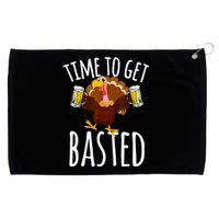 Turkey Time To Get Basted Retro Happy Thanksgiving Grommeted Golf Towel