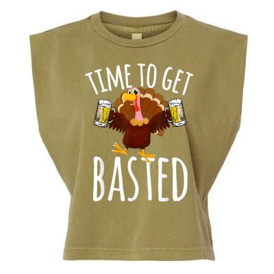 Turkey Time To Get Basted Retro Happy Thanksgiving Garment-Dyed Women's Muscle Tee