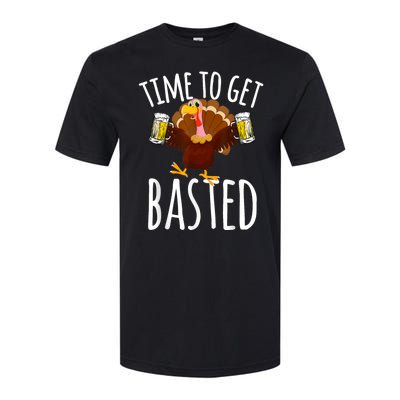 Turkey Time To Get Basted Retro Happy Thanksgiving Softstyle CVC T-Shirt