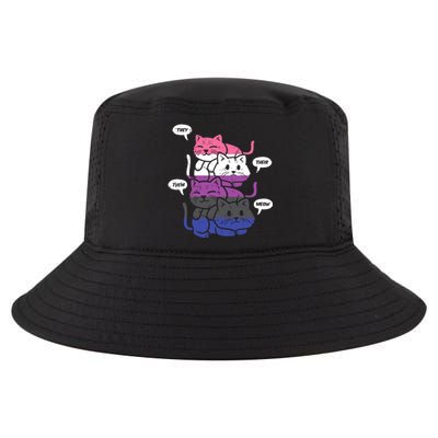 They Their Them Meow Cats Pronouns LGBTQ Genderfluid Flag Cool Comfort Performance Bucket Hat