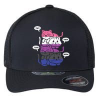 They Their Them Meow Cats Pronouns LGBTQ Genderfluid Flag Flexfit Unipanel Trucker Cap