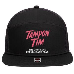 Tampontim Tampon Tim Funny Kamalas Vice President Tim Walz 7 Panel Mesh Trucker Snapback Hat