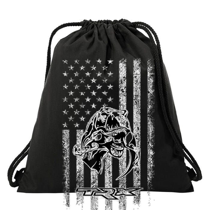 T-Rex TRX Truck Car ram USA Flag Drawstring Bag