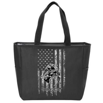 T-Rex TRX Truck Car ram USA Flag Zip Tote Bag