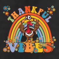 Thanksgiving Turkey Thankful Vibes Retro 70S Hippie Funny Gift Cool Comfort Performance Bucket Hat