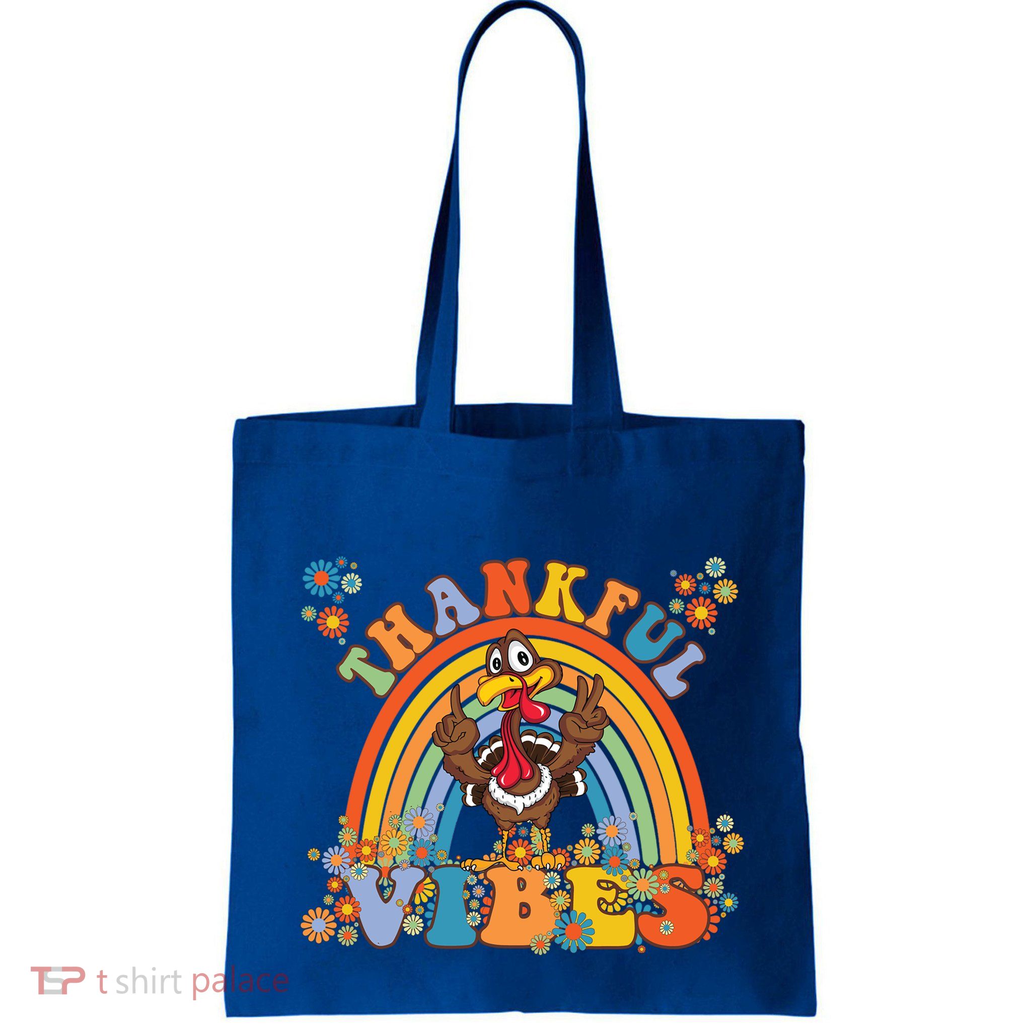 Thanksgiving Turkey Thankful Vibes Retro 70S Hippie Funny Gift Bag