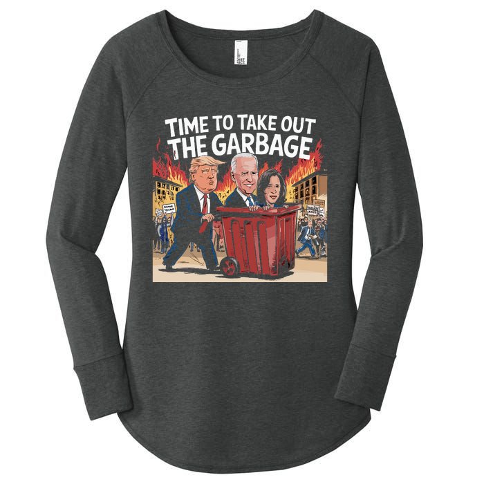 Time To Take Out The Garbage Kamala Trump Supporter Swea Women's Perfect Tri Tunic Long Sleeve Shirt