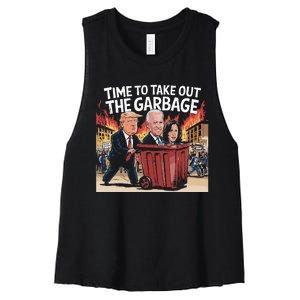 Time To Take Out The Garbage Kamala Trump Supporter Swea Women's Racerback Cropped Tank