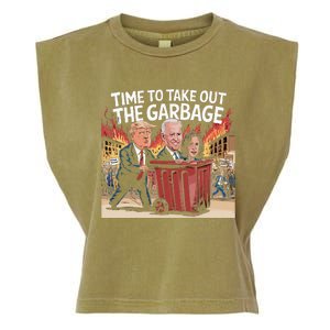 Time To Take Out The Garbage Kamala Trump Supporter Swea Garment-Dyed Women's Muscle Tee