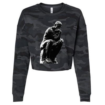 The Thinker (The Poet) By Auguste Rodin Cropped Pullover Crew