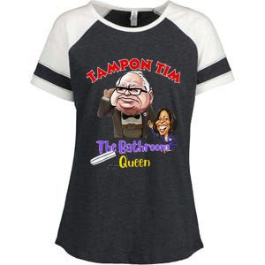 Tampon Tim The Bathroom Queen Funny Tim Walz 2024 Election Enza Ladies Jersey Colorblock Tee