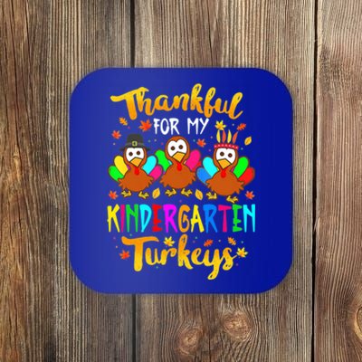 Teacher Thanksgiving Thankful For My Kindergarten Turkeys Coaster