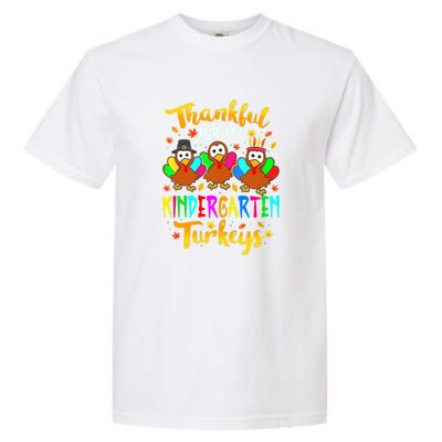 Teacher Thanksgiving Thankful For My Kindergarten Turkeys Garment-Dyed Heavyweight T-Shirt