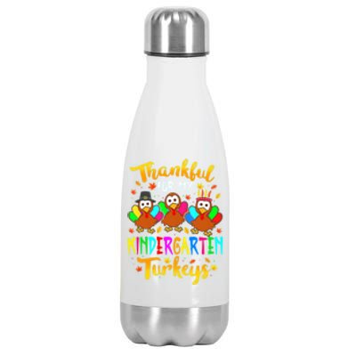 Teacher Thanksgiving Thankful For My Kindergarten Turkeys Stainless Steel Insulated Water Bottle