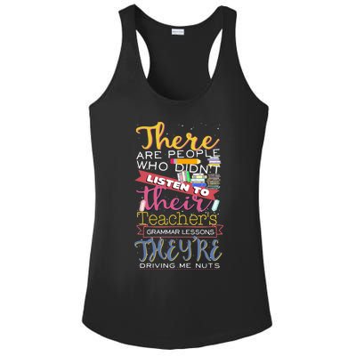 There Their Theyre English Grammar School Language Teacher Gift Ladies PosiCharge Competitor Racerback Tank