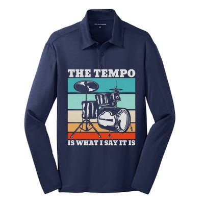 Tempo The Tempo Is What I Say It Is Drummer Tempo Drummers Silk Touch Performance Long Sleeve Polo