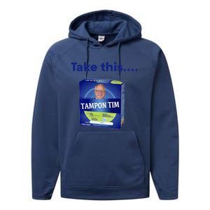 Tampontim Tampon Tim Funny Kamalas Vice President Tim Walz 2024 Performance Fleece Hoodie