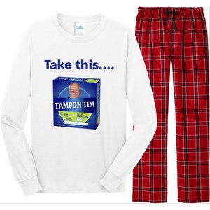 Tampontim Tampon Tim Funny Kamalas Vice President Tim Walz 2024 Long Sleeve Pajama Set