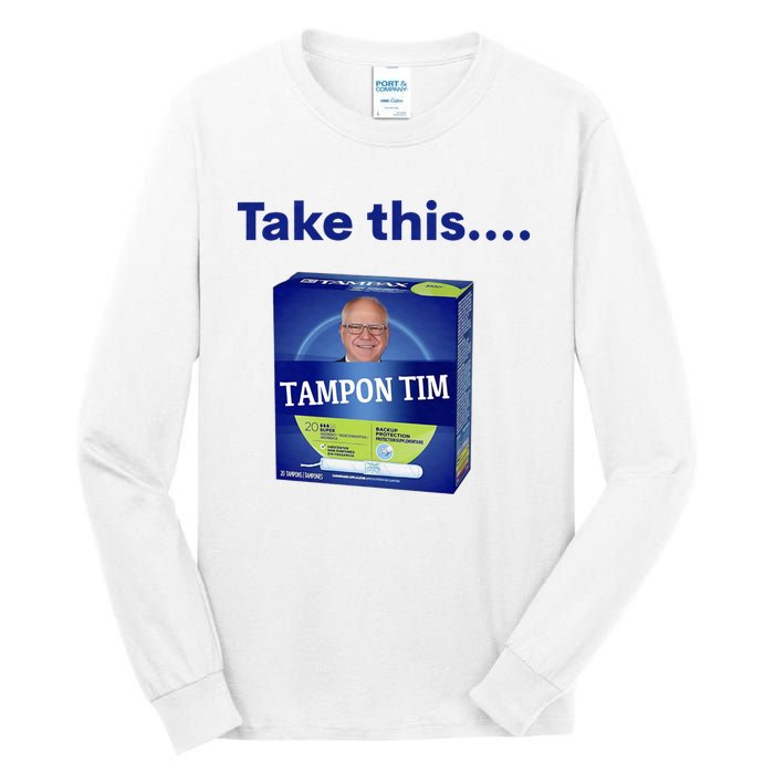 Tampontim Tampon Tim Funny Kamalas Vice President Tim Walz 2024 Tall Long Sleeve T-Shirt