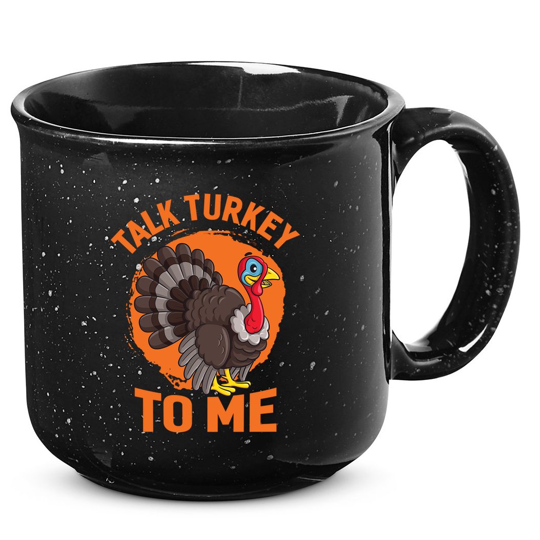 Thankgiving Turkey Talk Turkey To Me Retro Gift 15oz Campfire Ceramic Mug