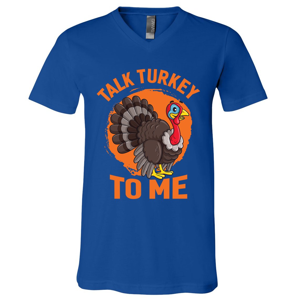 Thankgiving Turkey Talk Turkey To Me Retro Gift V-Neck T-Shirt