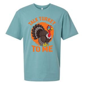 Thankgiving Turkey Talk Turkey To Me Retro Gift Sueded Cloud Jersey T-Shirt