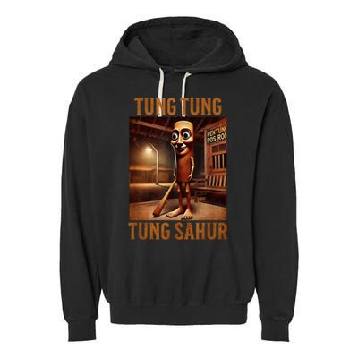 Tung Tung Tung Sahur Italian Brainrot Meme Garment-Dyed Fleece Hoodie