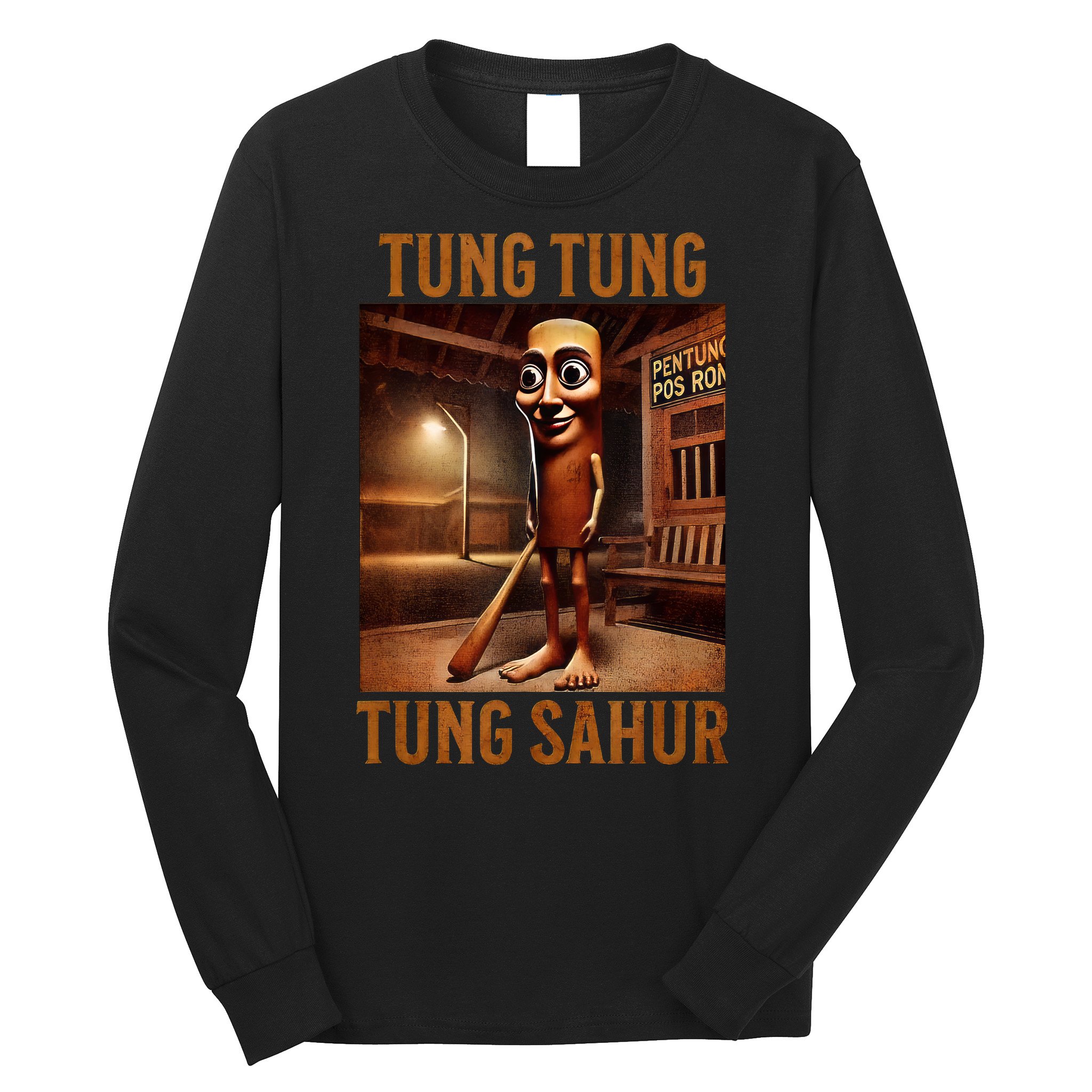 Tung Tung Tung Sahur Italian Brainrot Meme Long Sleeve Shirt