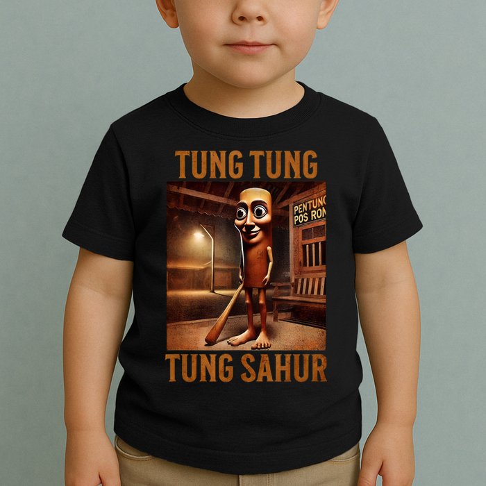 Tung Tung Tung Sahur Italian Brainrot Meme Toddler T-Shirt